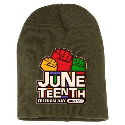 Juneteenth Freedom Day June 19th Short Acrylic Beanie