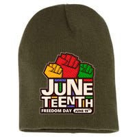 Juneteenth Freedom Day June 19th Short Acrylic Beanie