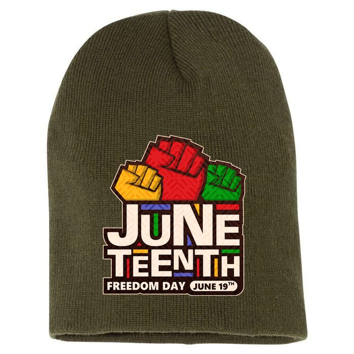 Juneteenth Freedom Day June 19th Short Acrylic Beanie