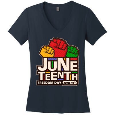 Juneteenth Freedom Day June 19th Women's V-Neck T-Shirt