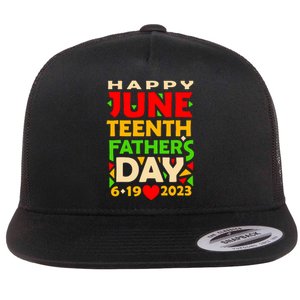 Juneteenth Fathers Day Black Dad Happy Holiday Celebration Flat Bill Trucker Hat