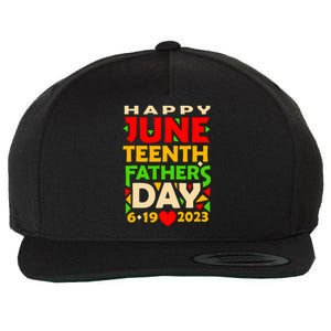 Juneteenth Fathers Day Black Dad Happy Holiday Celebration Wool Snapback Cap