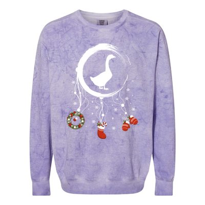 Joy Farm Dreamcatcher Merry Christmas Goose Gift Colorblast Crewneck Sweatshirt