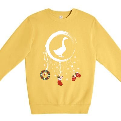 Joy Farm Dreamcatcher Merry Christmas Goose Gift Premium Crewneck Sweatshirt