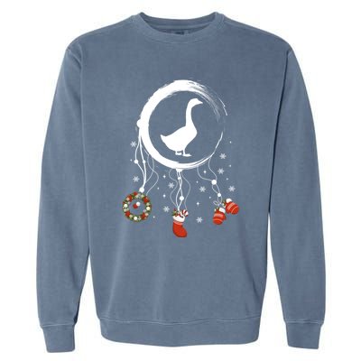 Joy Farm Dreamcatcher Merry Christmas Goose Gift Garment-Dyed Sweatshirt