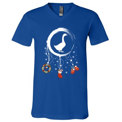 Joy Farm Dreamcatcher Merry Christmas Goose Gift V-Neck T-Shirt