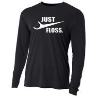 Just Floss Dentist Th Dental Assistant Dentistry Dds Cooling Performance Long Sleeve Crew