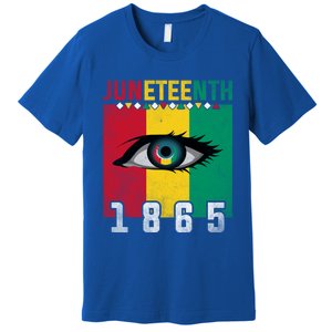 Juneteenth Flag Eye Black History Month African American Meaningful Gift Premium T-Shirt