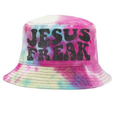 Jesus Freak Funny Christian Retro Vintage Bible Study Cute Tie-Dyed Bucket Hat