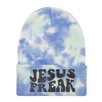 Jesus Freak Funny Christian Retro Vintage Bible Study Cute Tie Dye 12in Knit Beanie