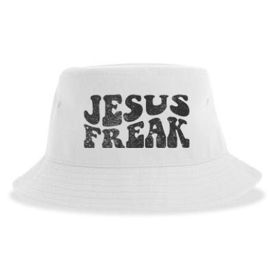 Jesus Freak Funny Christian Retro Vintage Bible Study Cute Sustainable Bucket Hat