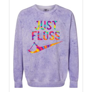 Just Floss Funny Dental Oral Hygienist Rdh Dentist Assistant Colorblast Crewneck Sweatshirt