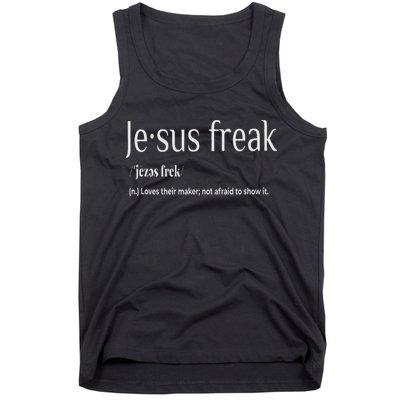 Jesus Freak Funny Christian Calligraphy Faith In God Tank Top