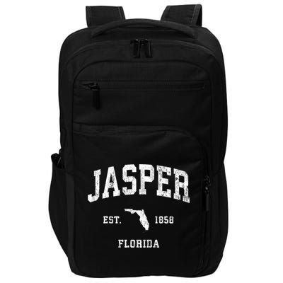 Jasper Florida Fl Vintage Athletic Sports Impact Tech Backpack