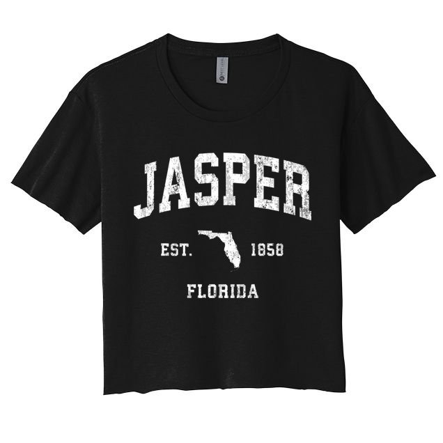 Jasper Florida Fl Vintage Athletic Sports Crop Top