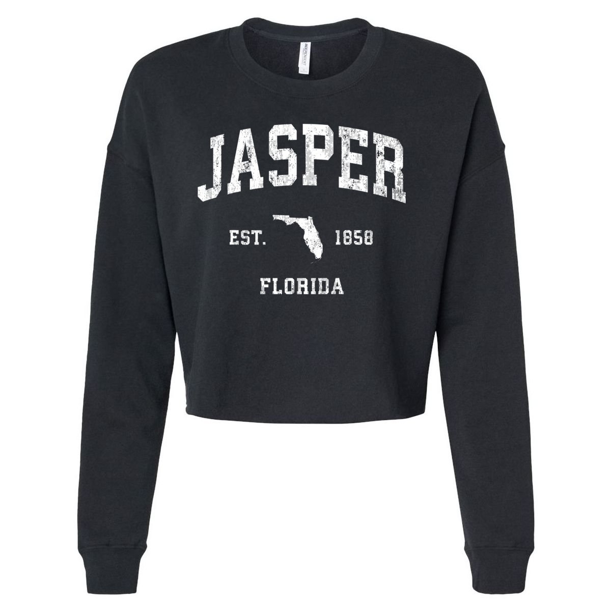 Jasper Florida Fl Vintage Athletic Sports Cropped Pullover Crew