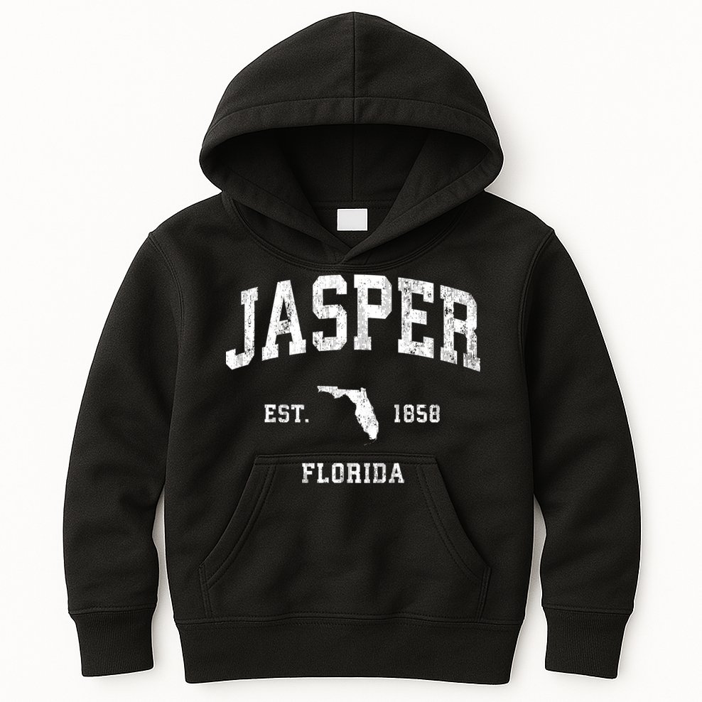 Jasper Florida Fl Vintage Athletic Sports Kids Hoodie