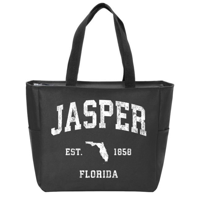 Jasper Florida Fl Vintage Athletic Sports Zip Tote Bag