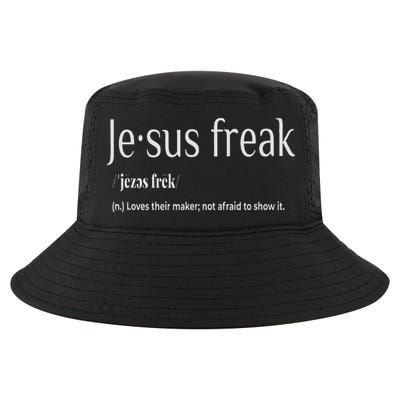 Jesus Freak Funny Christian Calligraphy Faith In God Cool Comfort Performance Bucket Hat