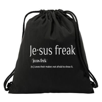 Jesus Freak Funny Christian Calligraphy Faith In God Drawstring Bag