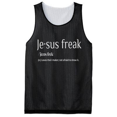 Jesus Freak Funny Christian Calligraphy Faith In God Mesh Reversible Basketball Jersey Tank