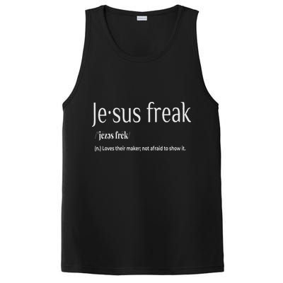 Jesus Freak Funny Christian Calligraphy Faith In God PosiCharge Competitor Tank