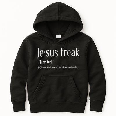 Jesus Freak Funny Christian Calligraphy Faith In God Kids Hoodie