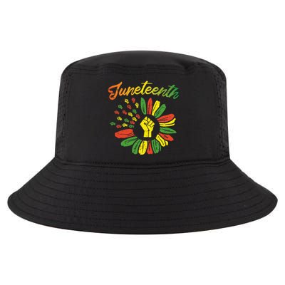 Juneteenth Flag Fist Daisy 1865 Black Pride African Cool Comfort Performance Bucket Hat