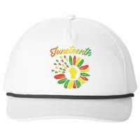 Juneteenth Flag Fist Daisy 1865 Black Pride African Snapback Five-Panel Rope Hat