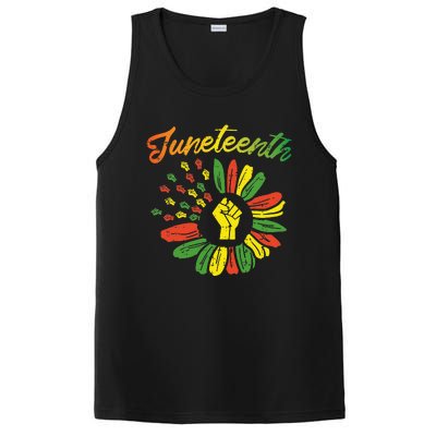 Juneteenth Flag Fist Daisy 1865 Black Pride African PosiCharge Competitor Tank