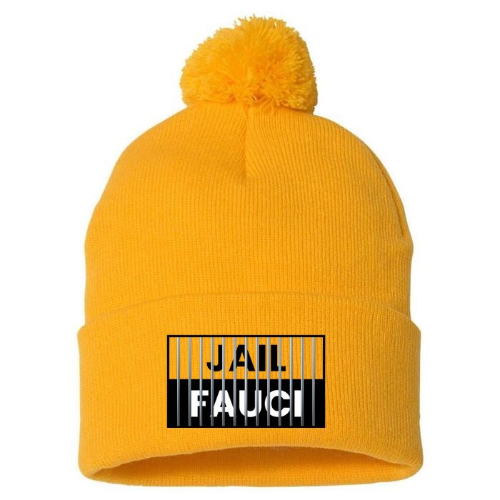 Jail Fauci Funny Fauci For Jail Pom Pom 12in Knit Beanie