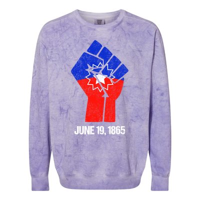 Junenth Fist Freedom Day Flag Black History Remembrance Gift Colorblast Crewneck Sweatshirt