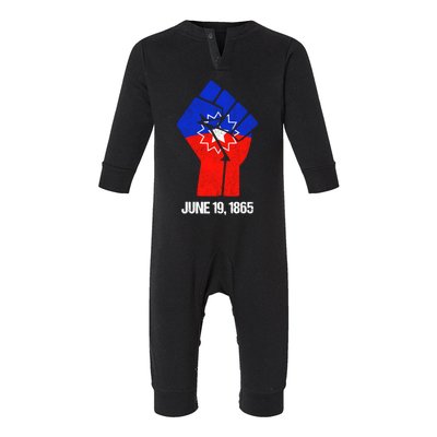 Junenth Fist Freedom Day Flag Black History Remembrance Gift Infant Fleece One Piece