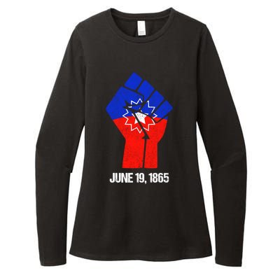 Junenth Fist Freedom Day Flag Black History Remembrance Gift Womens CVC Long Sleeve Shirt