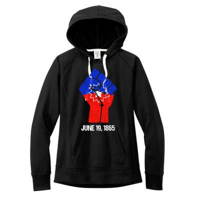 Junenth Fist Freedom Day Flag Black History Remembrance Gift Women's Fleece Hoodie