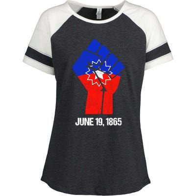 Junenth Fist Freedom Day Flag Black History Remembrance Gift Enza Ladies Jersey Colorblock Tee