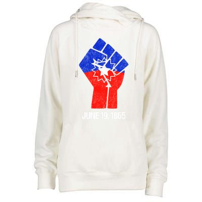 Junenth Fist Freedom Day Flag Black History Remembrance Gift Womens Funnel Neck Pullover Hood