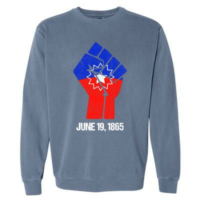 Junenth Fist Freedom Day Flag Black History Remembrance Gift Garment-Dyed Sweatshirt