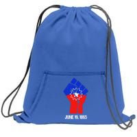 Junenth Fist Freedom Day Flag Black History Remembrance Gift Sweatshirt Cinch Pack Bag