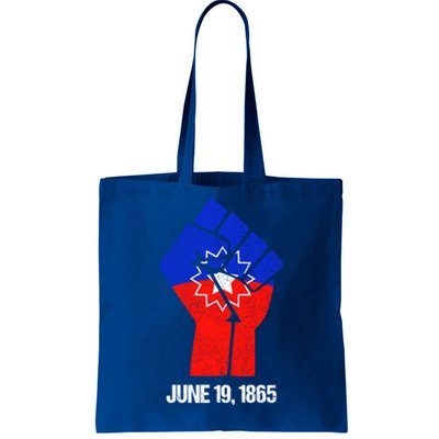 Junenth Fist Freedom Day Flag Black History Remembrance Gift Tote Bag