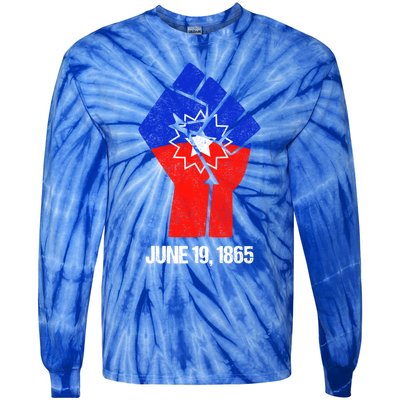 Junenth Fist Freedom Day Flag Black History Remembrance Gift Tie-Dye Long Sleeve Shirt