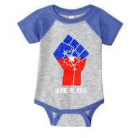 Junenth Fist Freedom Day Flag Black History Remembrance Gift Infant Baby Jersey Bodysuit