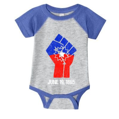 Junenth Fist Freedom Day Flag Black History Remembrance Gift Infant Baby Jersey Bodysuit