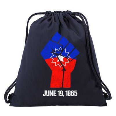 Junenth Fist Freedom Day Flag Black History Remembrance Gift Drawstring Bag