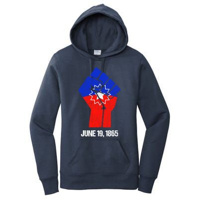 Junenth Fist Freedom Day Flag Black History Remembrance Gift Women's Pullover Hoodie