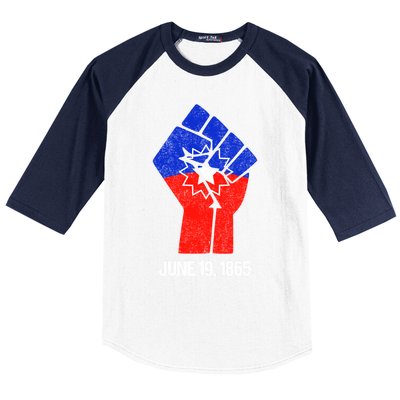 Junenth Fist Freedom Day Flag Black History Remembrance Gift Baseball Sleeve Shirt