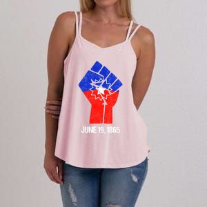 Junenth Fist Freedom Day Flag Black History Remembrance Gift Women's Strappy Tank