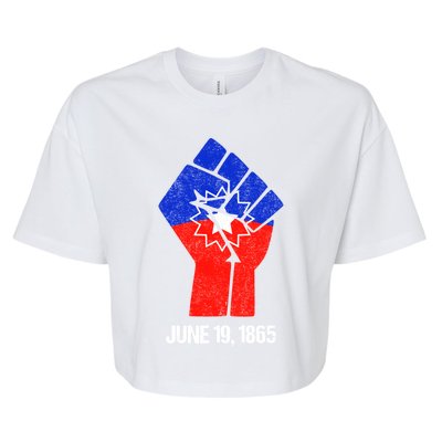 Junenth Fist Freedom Day Flag Black History Remembrance Gift Bella+Canvas Jersey Crop Tee