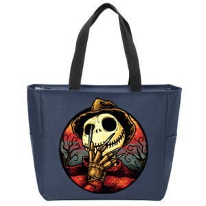 Jack Freddy Funny Halloween Horror Character Nightmare Zip Tote Bag