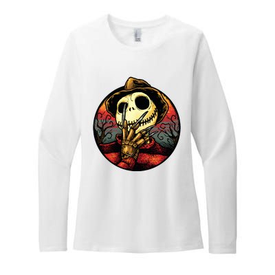 Jack Freddy Funny Halloween Horror Character Nightmare Womens CVC Long Sleeve Shirt